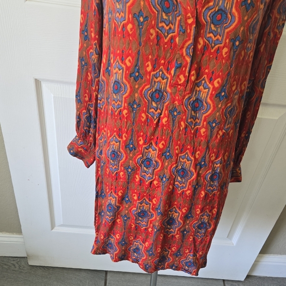 🧡✨‎ Tiny Anthropologie Boho Red Printed Tunic Dress — Size M ✨🧡 AA47 - Picture 4 of 10